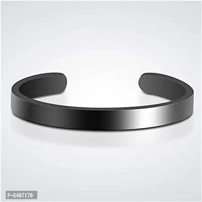 Stainless Steel(Metal) Cuff Kada Bangle Bracelet For Men Boys(Free Size).-thumb2