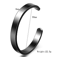 Stainless Steel(Metal) Cuff Kada Bangle Bracelet For Men Boys(Free Size).-thumb2