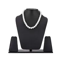 Round Shape Pearls Choker Necklace With Adjustable Dori for Women and Girls (White).-thumb1