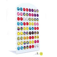 Styling Plastic Success Emoji Pattern Studs Earrings for Women and Girls (Multicolour) -Pack of 36 Pairs-thumb1