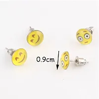 Styling Plastic Success Emoji Pattern Studs Earrings for Women and Girls (Multicolour) -Pack of 36 Pairs-thumb4