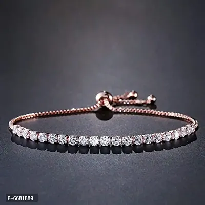 Exclusive Crystal Fancy Collection Copper  Plated Stylish Bracelet for Women and Girls-thumb0