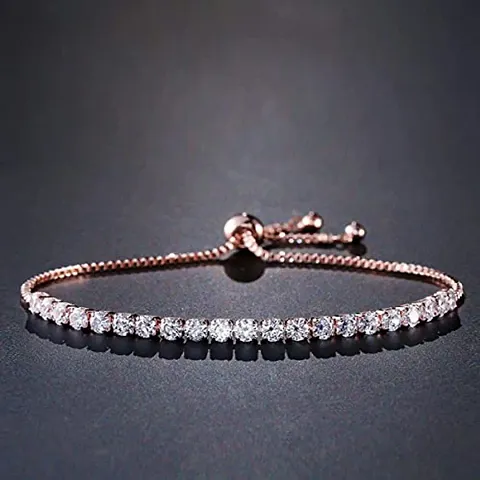 Exclusive Crystal Fancy Collection Plated Stylish Bracelet for Women and Girls