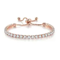 Exclusive Crystal Fancy Collection Copper  Plated Stylish Bracelet for Women and Girls-thumb2