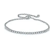 Exclusive Crystal Fancy Collection Silver  Plated Stylish Bracelet for Women and Girls-thumb1