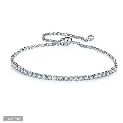 Exclusive Crystal Fancy Collection Silver  Plated Stylish Bracelet for Women and Girls-thumb2