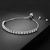 Exclusive Crystal Fancy Collection Silver  Plated Stylish Bracelet for Women and Girls-thumb3