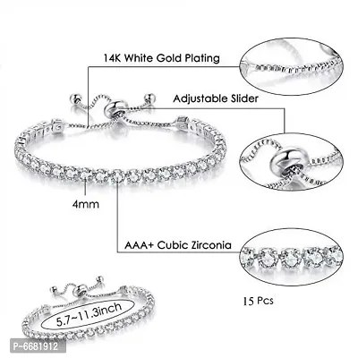 Exclusive Crystal Fancy Collection Silver  Plated Stylish Bracelet for Women and Girls-thumb5