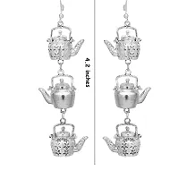 Kettle Shape Oxidised Silver Alloy Earrings for Women  Girls-thumb4