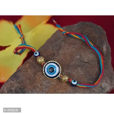 Evil Eye Rakhi Protect From Negative Energy Rakhi Handmade With Roli Chawal  Gift Card for Brother/Bhaiya/Bhai(Combo)-thumb2