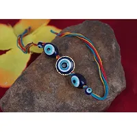 Evil Eye Rakhi Protect From Negative Energy Rakhi Handmade With Roli Chawal  Gift Card for Brother/Bhaiya/Bhai(Combo)-thumb1