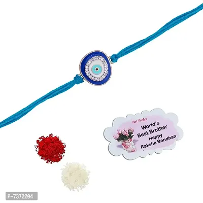 Evil Eye Rakhi Protect From Negative Energy Rakhi Handmade With Roli Chawal  Gift Card for Brother/Bhaiya/Bhai