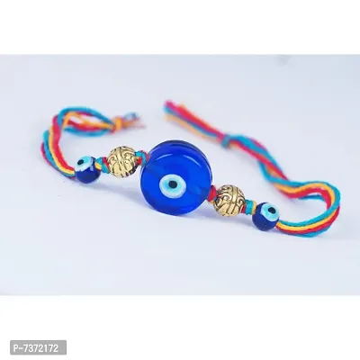 Evil Eye Rakhi Protect From Negative Energy Rakhi Handmade With Roli Chawal  Gift Card for Brother/Bhaiya/Bhai-thumb2