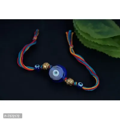 Evil Eye Rakhi Protect From Negative Energy Rakhi Handmade With Roli Chawal  Gift Card for Brother/Bhaiya/Bhai-thumb3