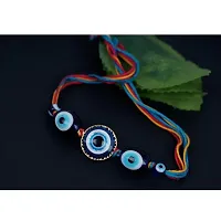 Evil Eye Rakhi Protect From Negative Energy Rakhi Handmade With Roli Chawal  Gift Card for Brother/Bhaiya/Bhai-thumb2