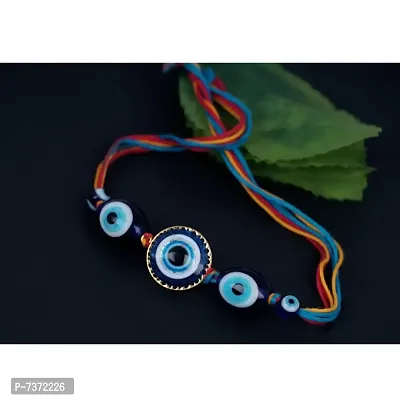 Evil Eye Rakhi Protect From Negative Energy Rakhi Handmade With Roli Chawal  Gift Card for Brother/Bhaiya/Bhai-thumb3