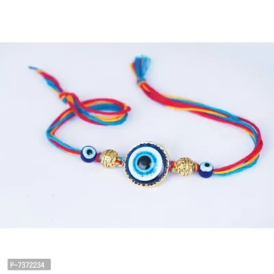 Evil Eye Rakhi Protect From Negative Energy Rakhi Handmade With Roli Chawal  Gift Card for Brother/Bhaiya/Bhai.-thumb2