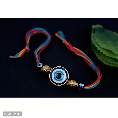 Evil Eye Rakhi Protect From Negative Energy Rakhi Handmade With Roli Chawal  Gift Card for Brother/Bhaiya/Bhai.-thumb3