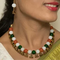 Republic Day  Independent Day ( Tiranga ) special Choker Necklace  Earring With Adjustable Dori  for Women and Girls.-thumb1