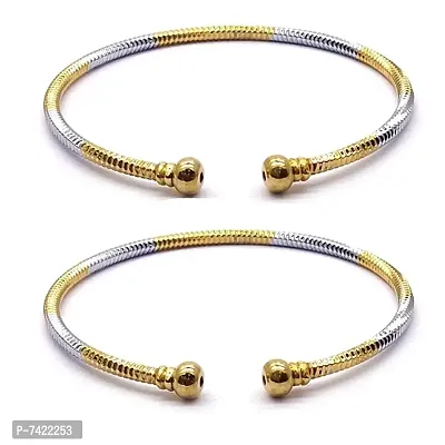 Silver and Gold Stylish Adjustable Bracelet Combo of Two for Girls and Women(Pack Of Two)