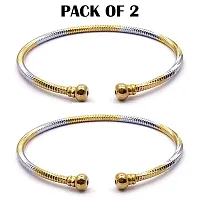 Silver and Gold Stylish Adjustable Bracelet Combo of Two for Girls and Women(Pack Of Two)-thumb2