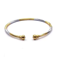 Silver and Gold Stylish Adjustable Bracelet Combo of Two for Girls and Women(Pack Of Two)-thumb3