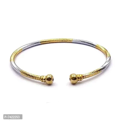 Silver and Gold Stylish Adjustable Bracelet Combo of Two for Girls and Women(Pack Of Two)-thumb4