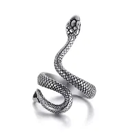 Snake Stainless ring  Steel (Adjustable Snake ring) Ring for Men  Women(Combo)-thumb2