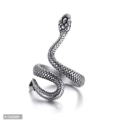 Snake Stainless ring  Steel (Adjustable Snake ring) Ring for Men  Women(Combo)-thumb3