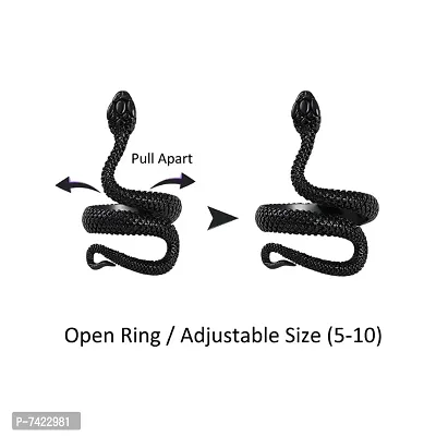 Snake Stainless ring  Steel (Adjustable Snake ring) Ring for Men  Women(Combo)-thumb5