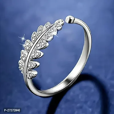 Adjustable Silver Toned Finger Ring For Women-thumb0