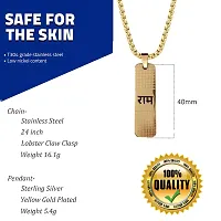 ADF- Stainless steel Religious RAM Gold plated pendant with chain for mens.-thumb1