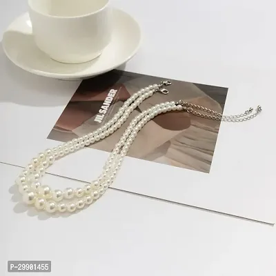 ADF-2 layer off white Pearl Necklace Earrings Jewelry Set for women.-thumb0