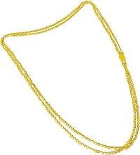 Gold-plated Double Line Signal Gini-Laxmi Coin Brass Necklace 20 Inch-thumb2