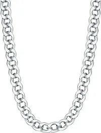 Silver Chain For Boys Necklace For Men Boyfriend Gents Girls Sterling Silver Plated Stainless Steel Chain-thumb1