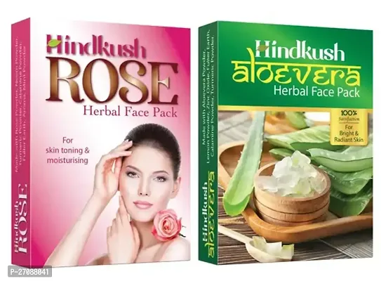 Rose And Aloe Vera Herbal Face Pack For Bright And Radiant Skin Pack Of 2-thumb0