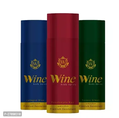 Wine Body Spray Combo Pack, Passionate Red 1, Cologne Blue1, And Forest Green 1 Pack Of 3