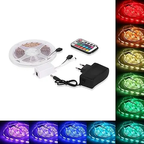 RSCT LED Strip Lights Non Waterproof LED Light Strip with Bright RGB Color Changing Light Strip with 44 Keys IR Remote Controller and Power Supply for Home (Multicolor)
