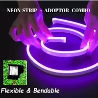 LED Neon Strip Rope Light, Waterproof Outdoor with Adapter for Diwali,Christmas,Home Decoration (Purple, 1 Meter).-thumb4