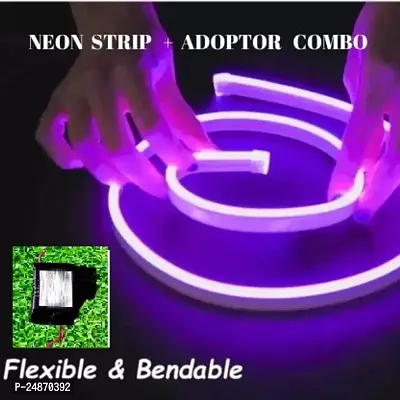 LED Neon Strip Rope Light, Waterproof Outdoor with Adapter for Diwali,Christmas,Home Decoration (Purple, 1 Meter).-thumb5