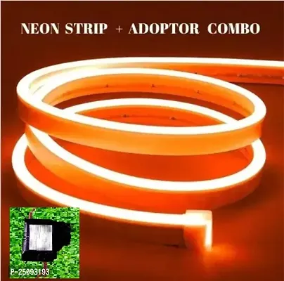 LED Neon Strip Rope Light, Waterproof Outdoor with Adapter for Diwali, Christmas, Home Decoration (Orange, 1 Meter).-thumb0