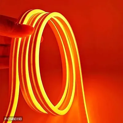 LED Neon Strip Rope Light, Waterproof Outdoor with Adapter for Diwali, Christmas, Home Decoration (Orange, 1 Meter).-thumb2