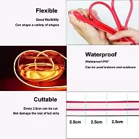 LED Neon Strip Rope Light, Waterproof Outdoor with Adapter for Diwali, Christmas, Home Decoration (Orange, 1 Meter).-thumb4