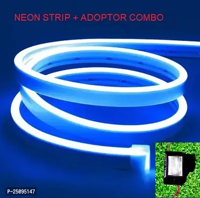 LED Neon Strip Rope Light, Waterproof Outdoor with Adapter for Diwali, Christmas, Home Decoration (Blue, 1 Meter).