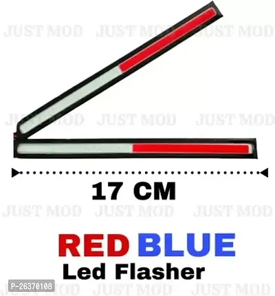 17 CM DRL Flashing Fancy Lights For All Cars  Bikes Universal (Multicolor(Red  Blue) Pack Of 1)-thumb2