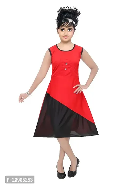R Kay Fashions Girls Fancy Frock with Jacket (8-9 Years, RED)-thumb4
