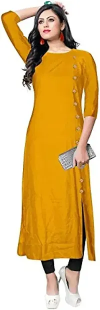 R Kay Fashions Women Fancy Kurti Set (Medium, Mustard)-thumb0