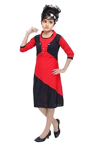 R Kay Fashions Girls Fancy Frock with Jacket (8-9 Years, RED)-thumb1
