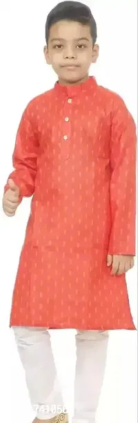 Stylish Pink Cotton Kurta Sets For Boys-thumb0