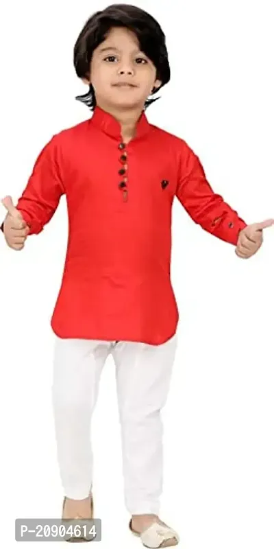 R Kay Fashions Boys Fancy Kurta Pyjama Set (5-6 Years, RED)-thumb0